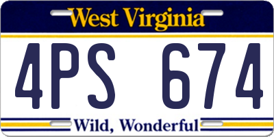 WV license plate 4PS674