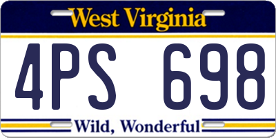 WV license plate 4PS698