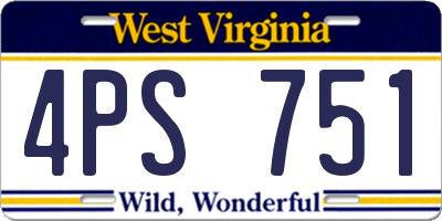 WV license plate 4PS751