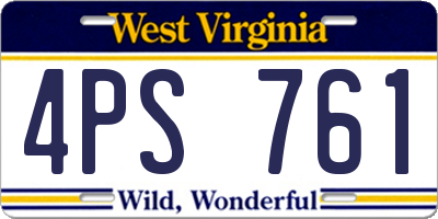 WV license plate 4PS761