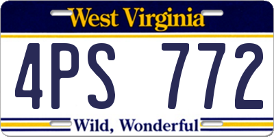 WV license plate 4PS772