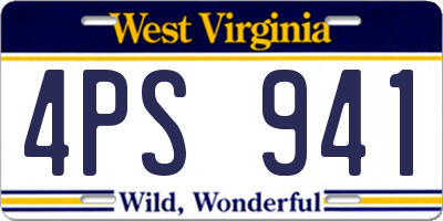WV license plate 4PS941
