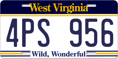WV license plate 4PS956