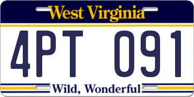 WV license plate 4PT091