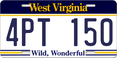 WV license plate 4PT150