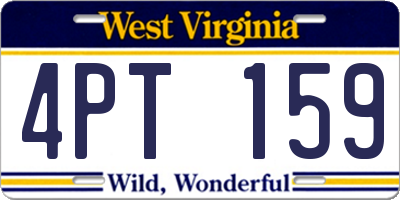 WV license plate 4PT159