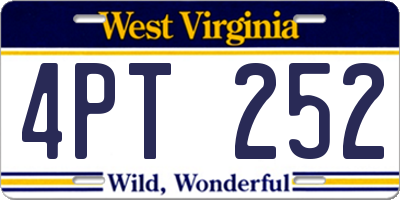 WV license plate 4PT252