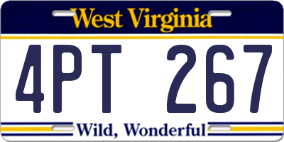 WV license plate 4PT267