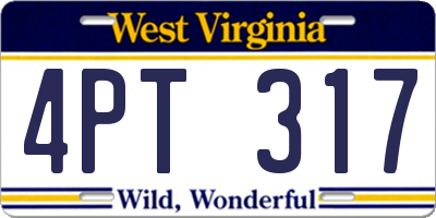 WV license plate 4PT317