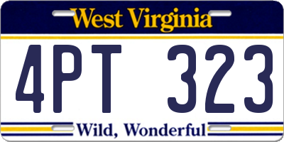 WV license plate 4PT323