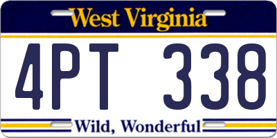WV license plate 4PT338