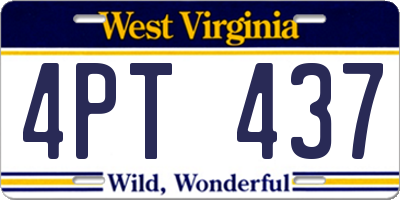 WV license plate 4PT437
