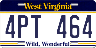 WV license plate 4PT464