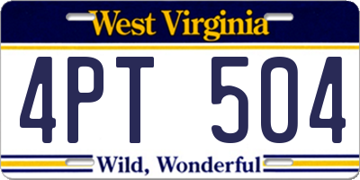 WV license plate 4PT504
