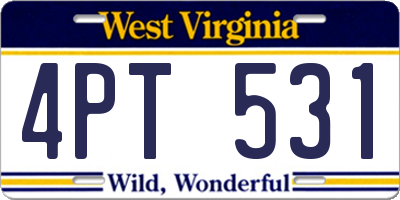 WV license plate 4PT531