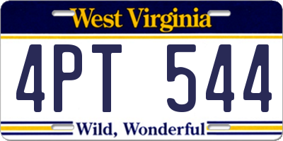 WV license plate 4PT544