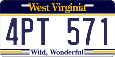 WV license plate 4PT571