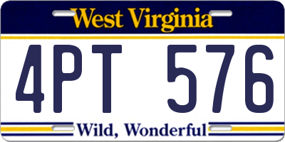 WV license plate 4PT576