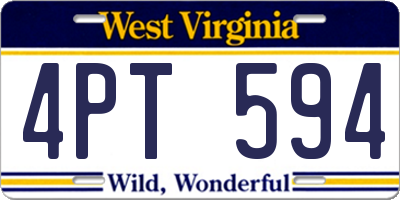 WV license plate 4PT594