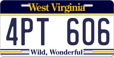 WV license plate 4PT606