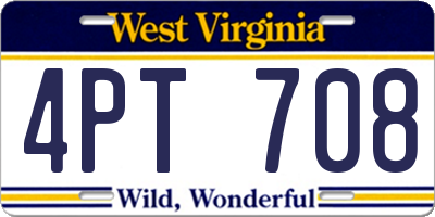 WV license plate 4PT708