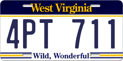 WV license plate 4PT711