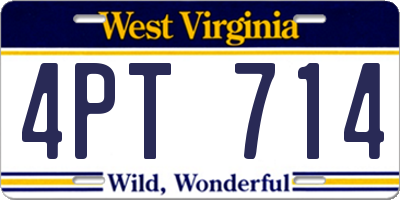 WV license plate 4PT714