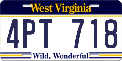 WV license plate 4PT718