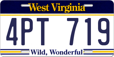 WV license plate 4PT719