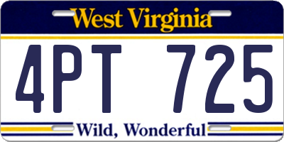 WV license plate 4PT725