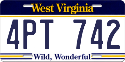 WV license plate 4PT742