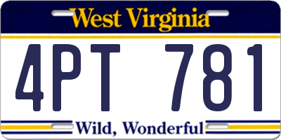 WV license plate 4PT781