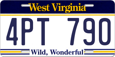 WV license plate 4PT790
