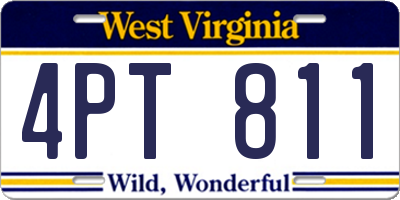 WV license plate 4PT811