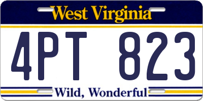 WV license plate 4PT823