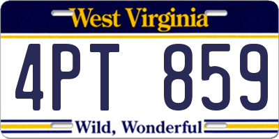 WV license plate 4PT859