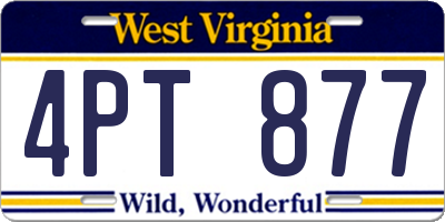WV license plate 4PT877