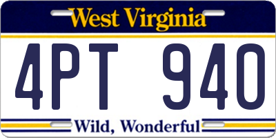 WV license plate 4PT940