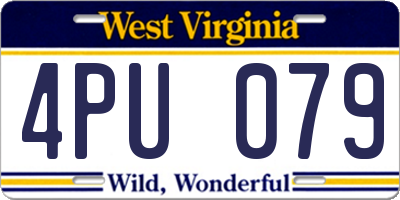 WV license plate 4PU079