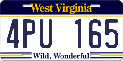WV license plate 4PU165