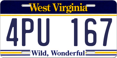 WV license plate 4PU167