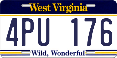 WV license plate 4PU176