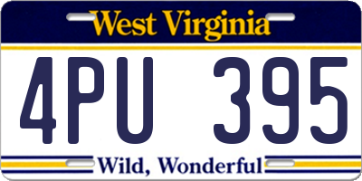 WV license plate 4PU395