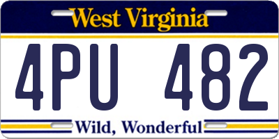 WV license plate 4PU482