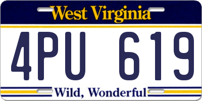 WV license plate 4PU619