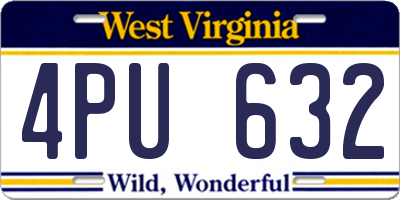WV license plate 4PU632