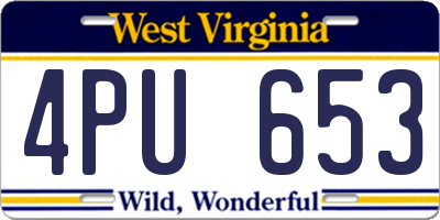 WV license plate 4PU653