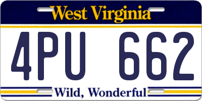 WV license plate 4PU662