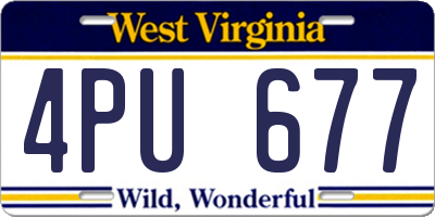 WV license plate 4PU677