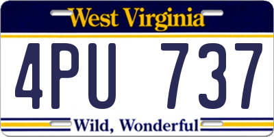WV license plate 4PU737